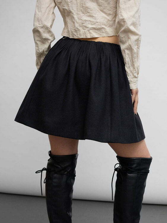 Miu Miu Black Pleated Skirt 