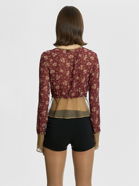 Plein Sud Chiffon and Mesh Cardigan 