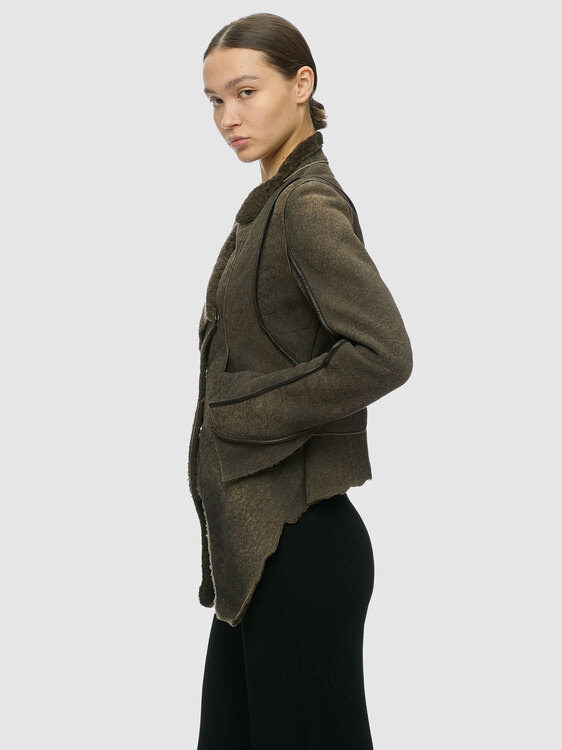 Brown Faux Suede Jacket 