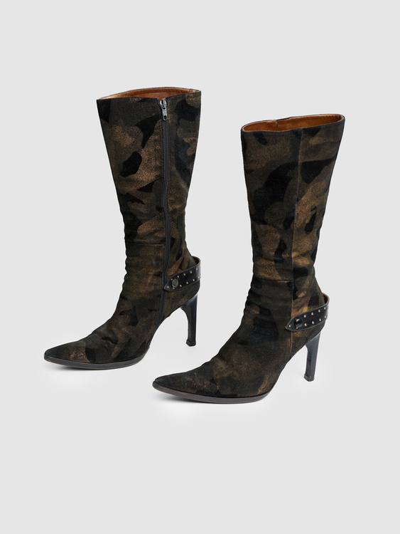 Suede Stiletto Boots 