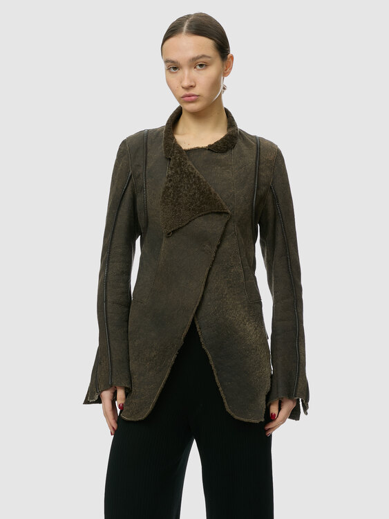 Brown Faux Suede Jacket 