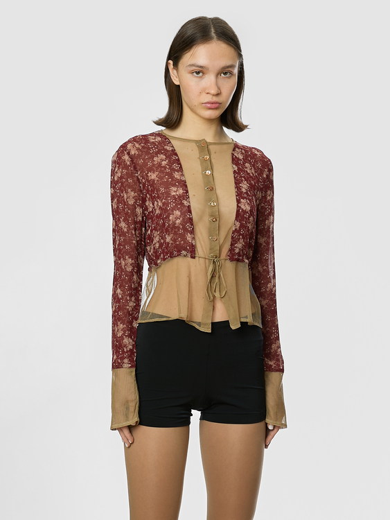 Plein Sud Chiffon and Mesh Cardigan 