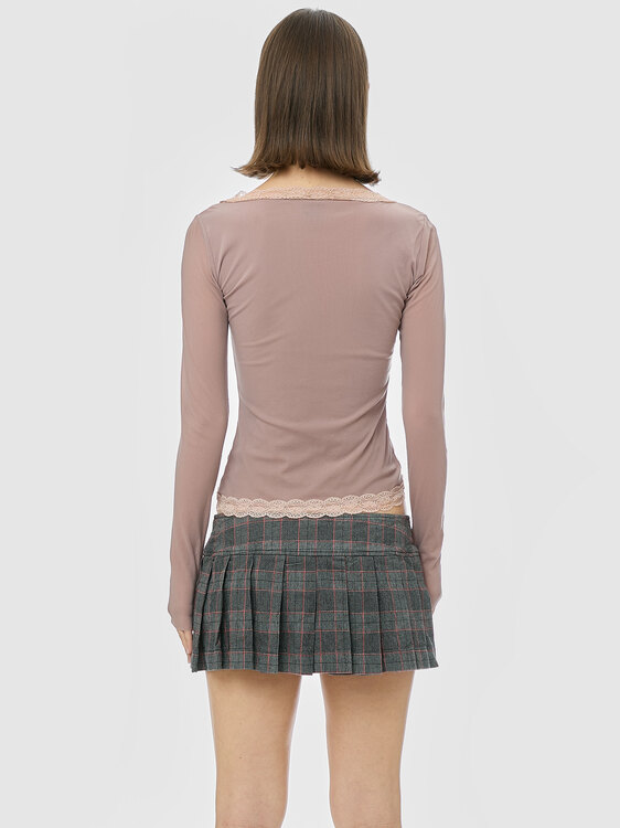 Dusty Pink Mesh Cardigan 