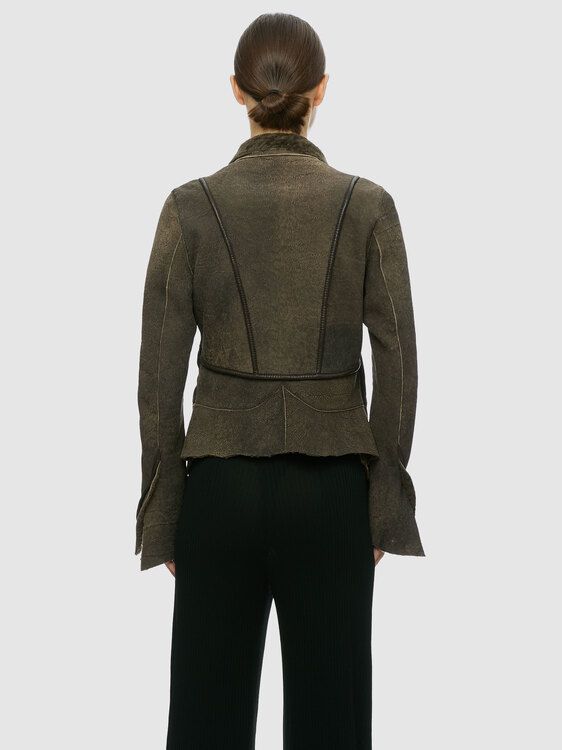 Brown Faux Suede Jacket 