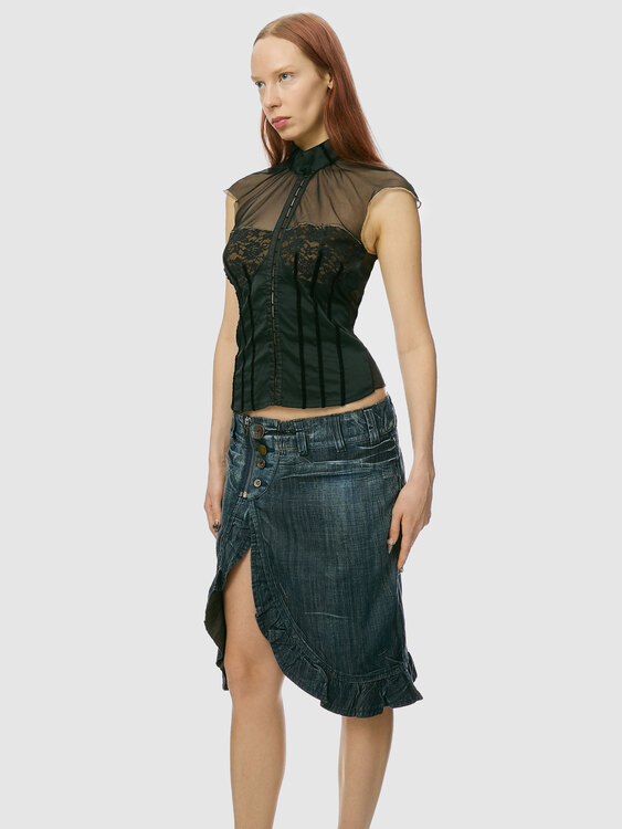 Cultura Mesh And Satin Shirt 