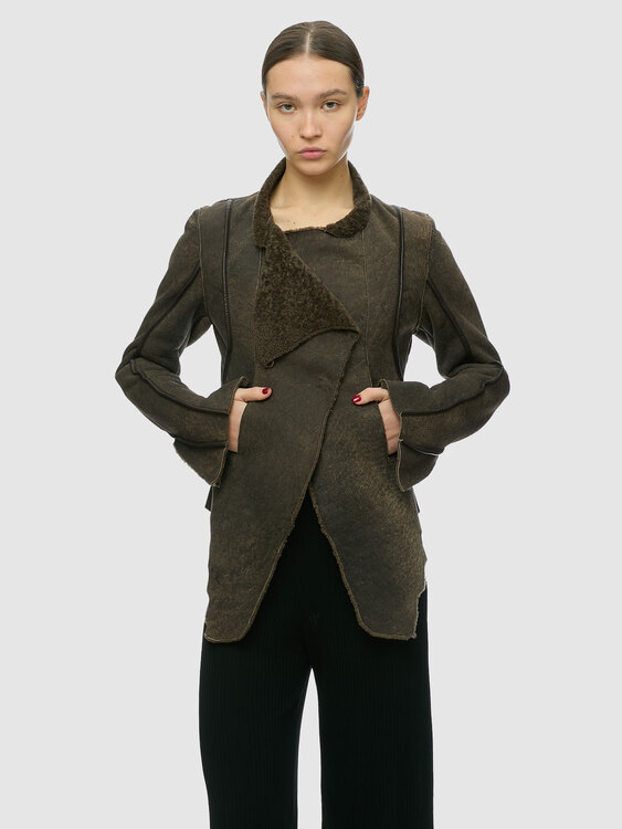 Brown Faux Suede Jacket 