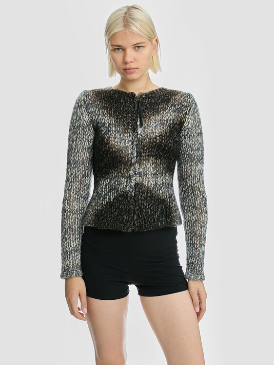 Gazebo Knit And Leather Cardigan 