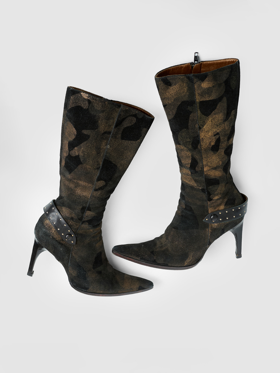 Suede Stiletto Boots 