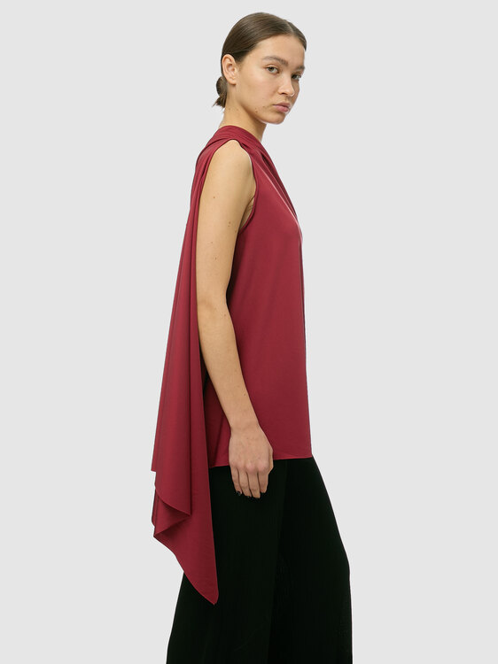 Burgundy One Shoulder Top 