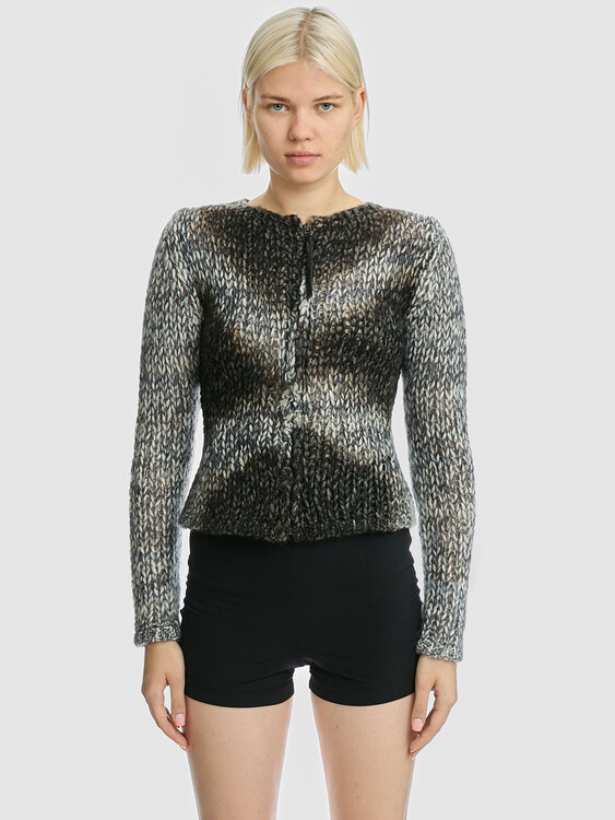 Gazebo Knit And Leather Cardigan 