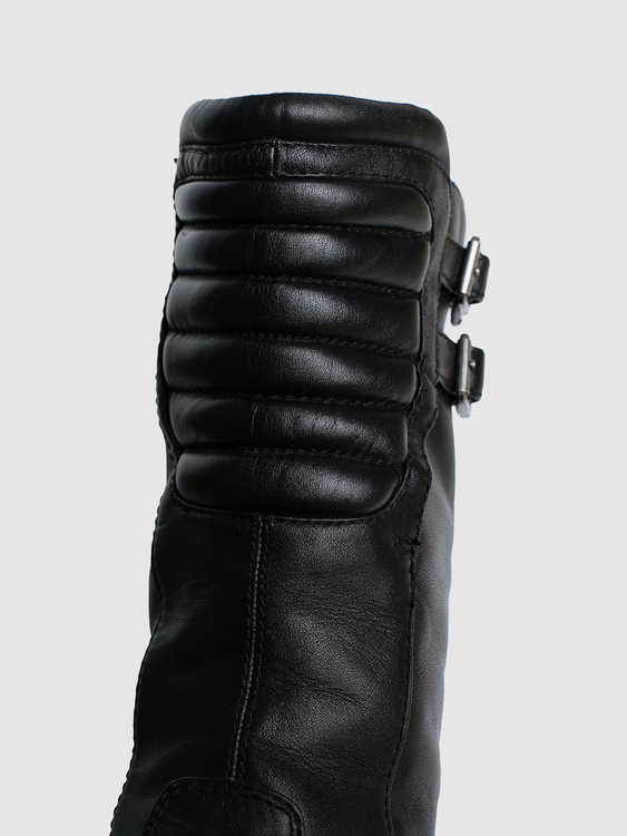 Leather Heeled Motorcycle Boots 