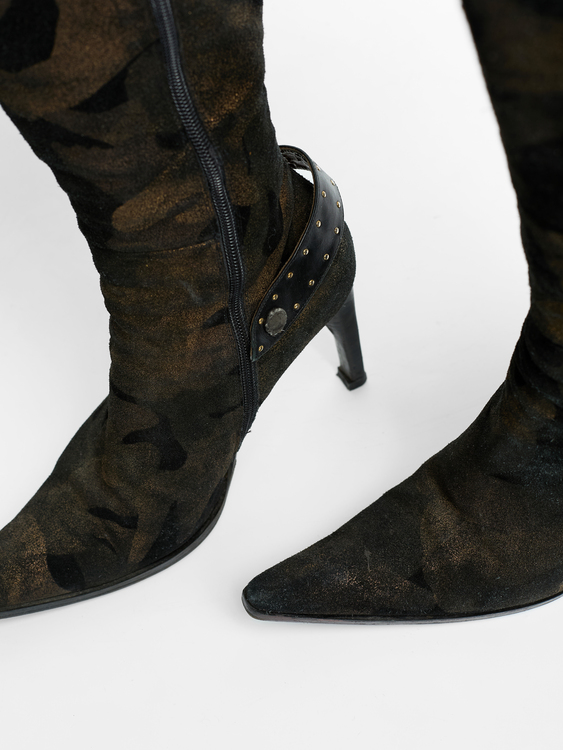 Suede Stiletto Boots 