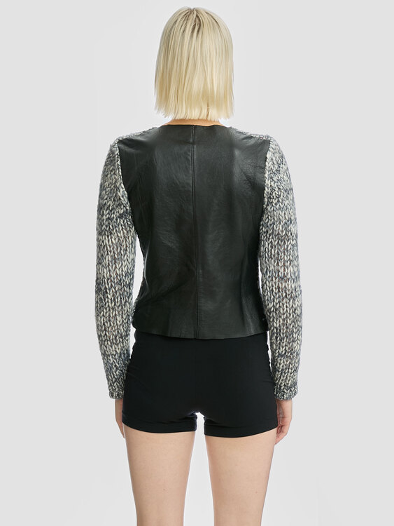 Gazebo Knit And Leather Cardigan 