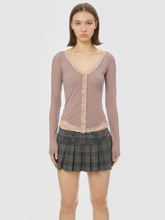 Dusty Pink Mesh Cardigan 