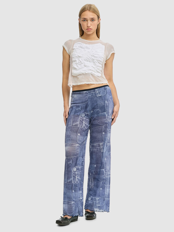 Denim Print Trousers 