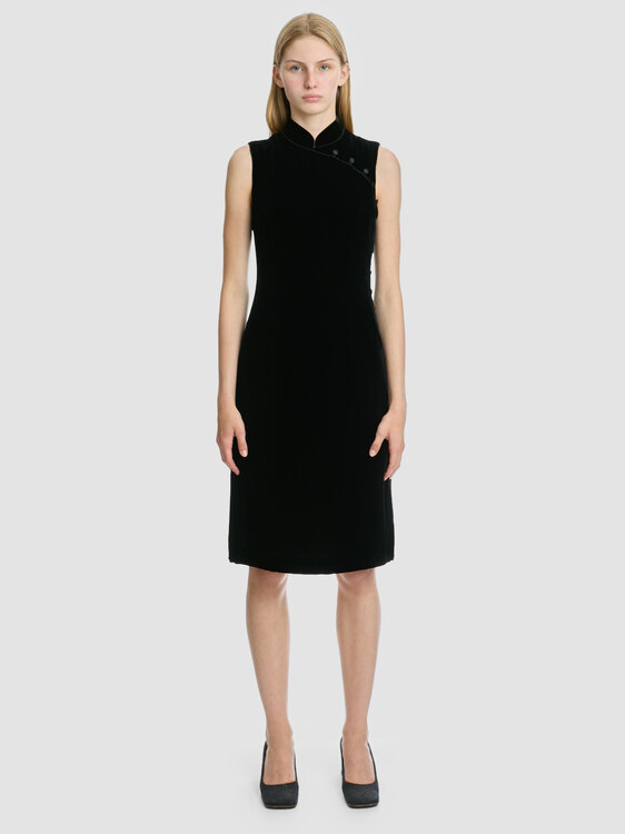 Black Velvet Midi Dress 