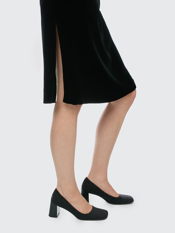 Black Velvet Midi Dress 