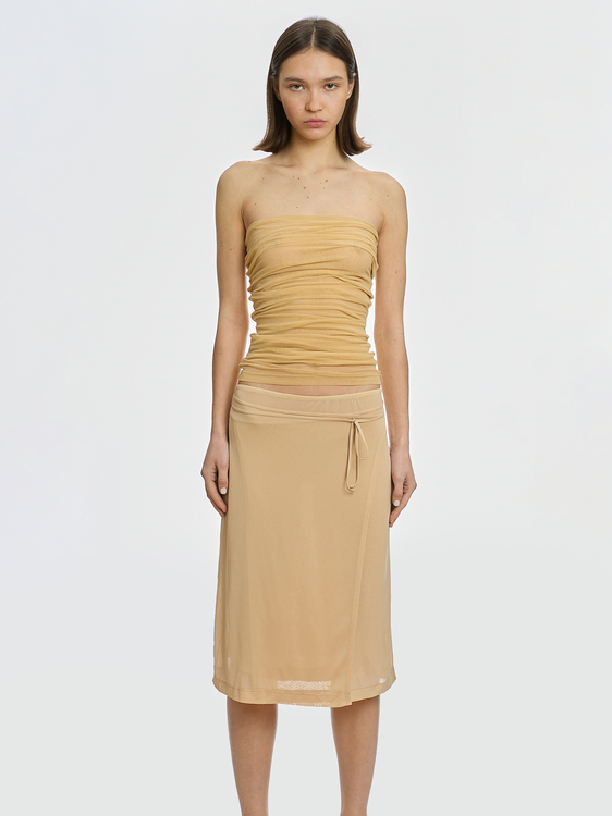 Plein Sud Ecru Midi Skirt 