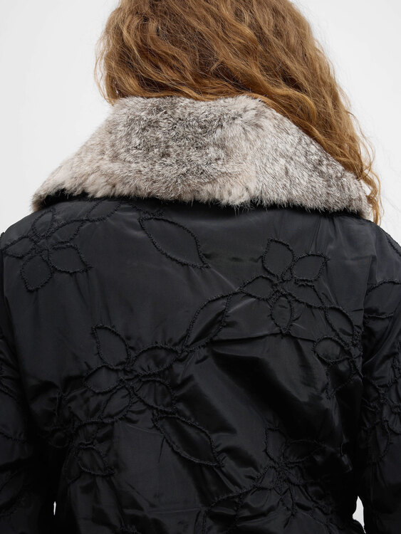 Black Nylon Embroidered Jacket 