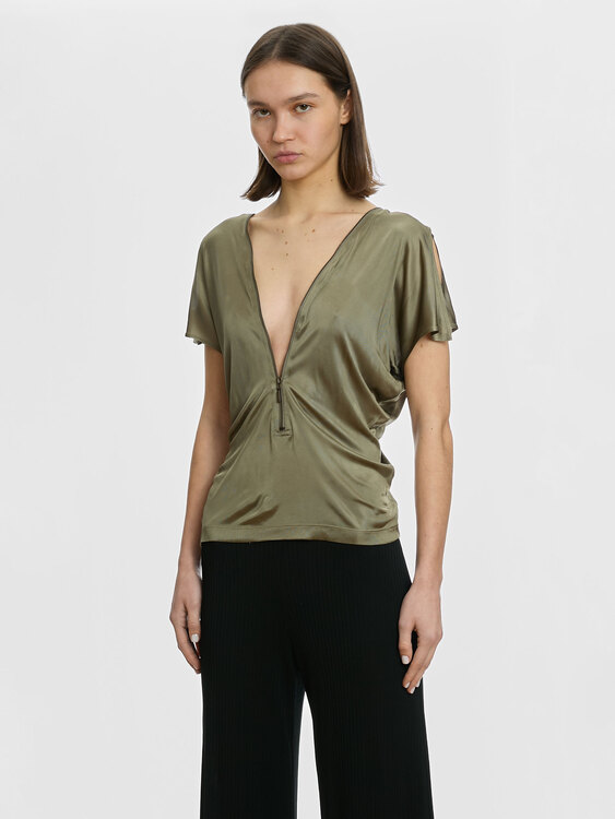 Plein Sud Khaki Zip Top 