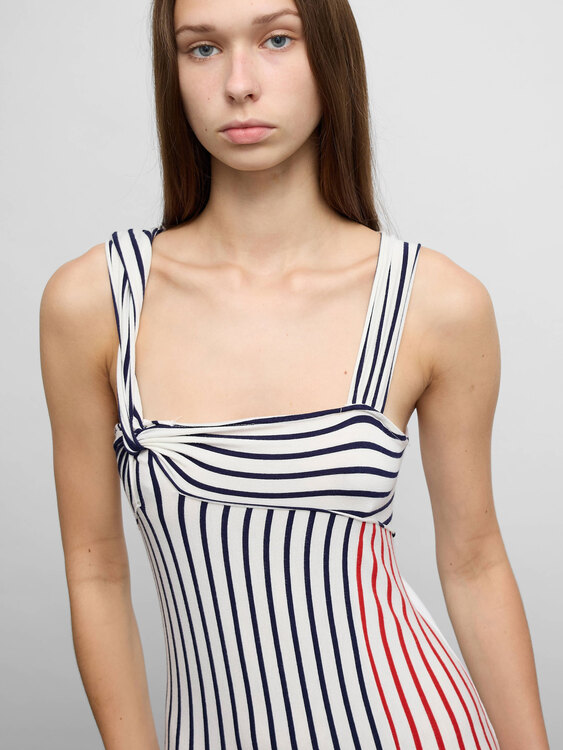 Michiko Koshino Striped Midi Dress 