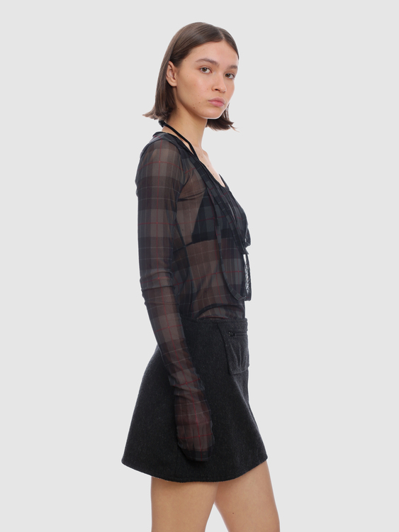 Gaultier Tartan Mesh Top 