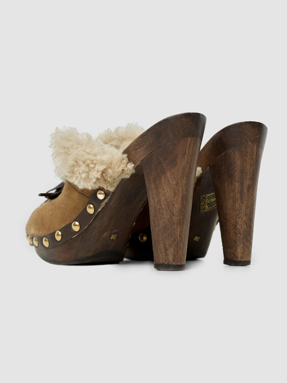 Miu Miu Shearling Clogs 