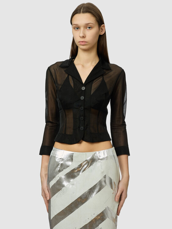 Plein Sud Black Mesh Blazer 