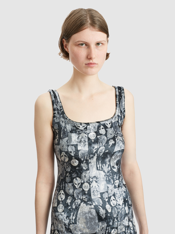 Velvet Alien Print Dress 