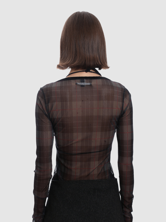 Gaultier Tartan Mesh Top 