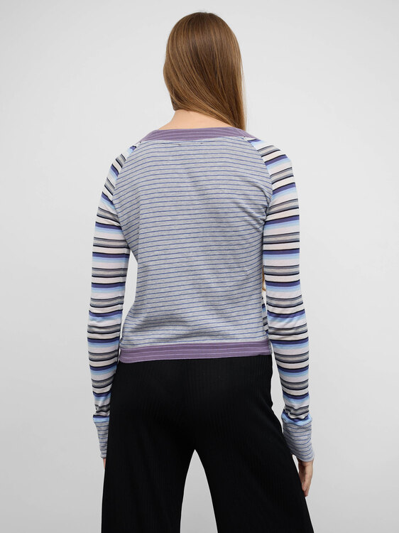 Striped Patchwork Cardigan 