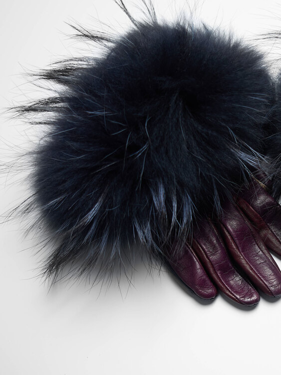 Sportmax Leather & Fur Gloves 