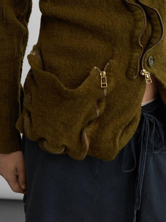  One Hundred Khaki Felt Jacket 