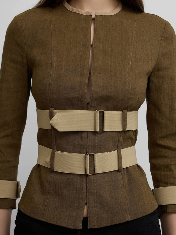 Plein Sud Linen Corset Blazer 