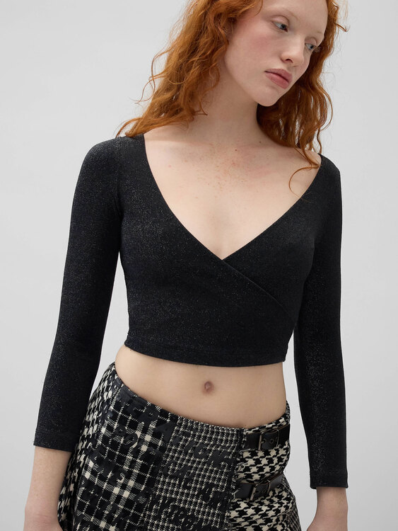 Plein Sud Lurex Cropped Top 