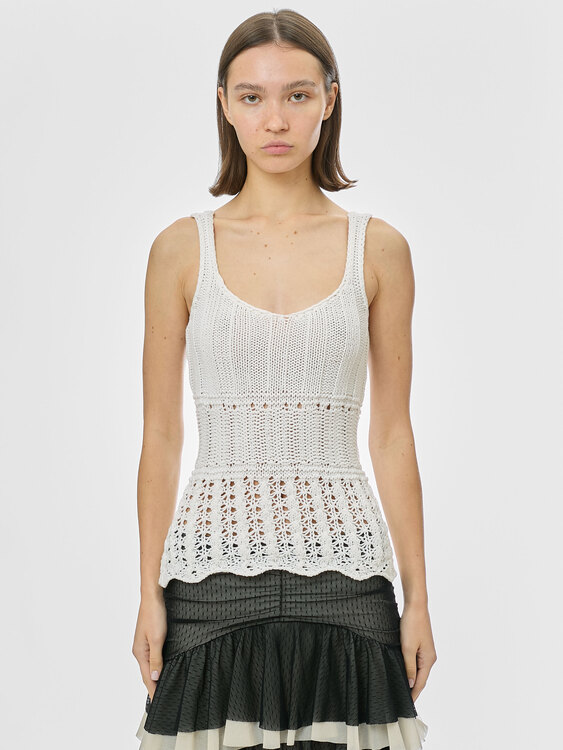 Stefanel White Kitted Top 