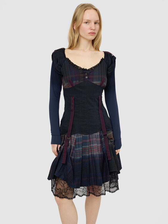 Deconstructed Midi Bustier Dress 