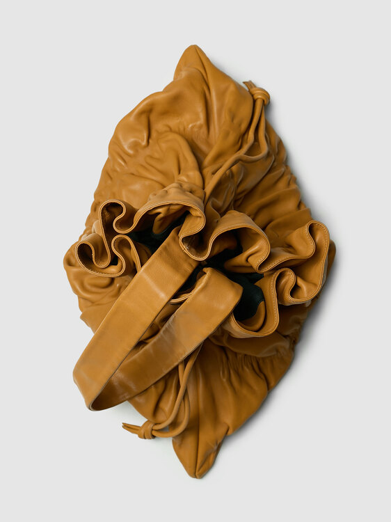 Gathered Leather Handbag 