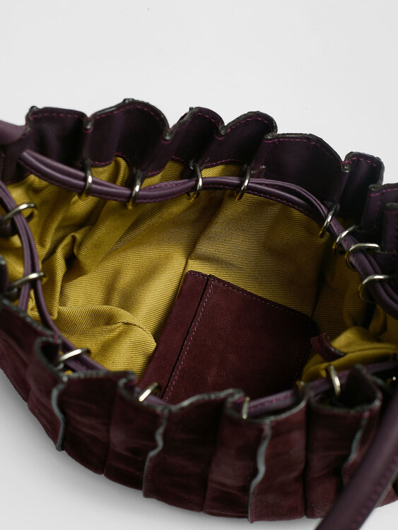 Pleated Suede Handbag 