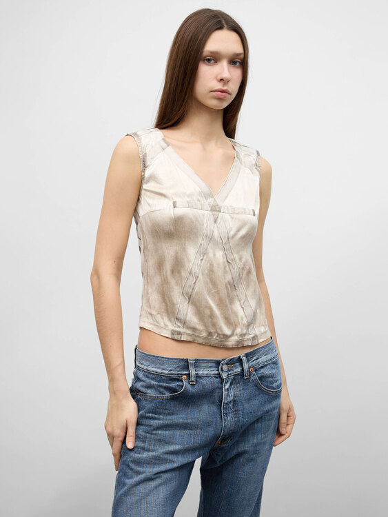 E-play Wrinkled Print Vest 