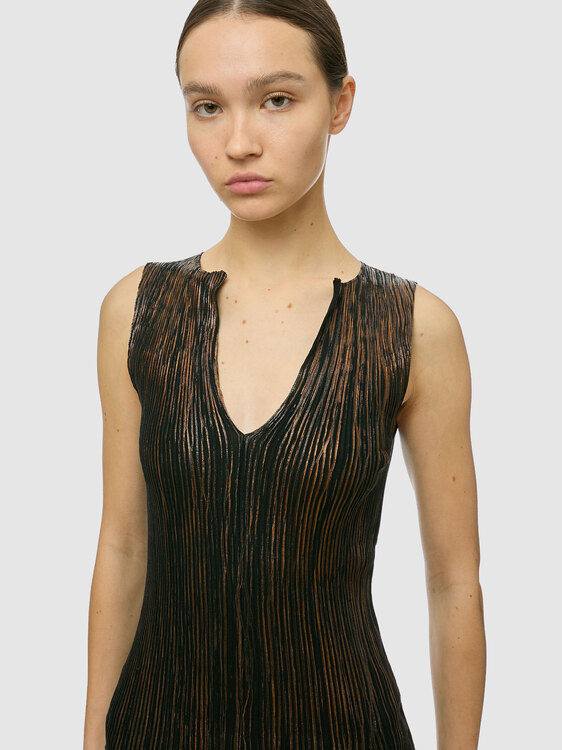 Rib Knit Metallic Vest 
