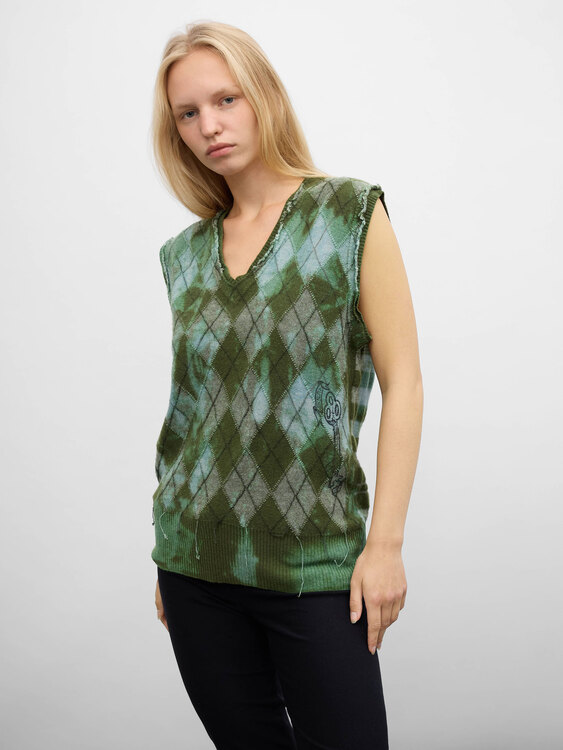 Diesel Argyle Knitted Vest 