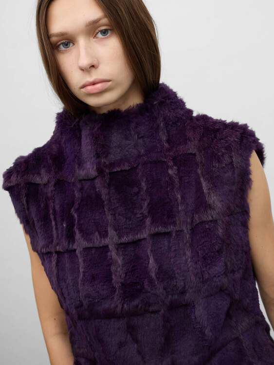 Extē Purple Fur Vest 