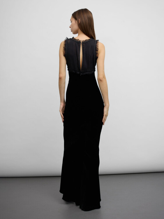 Gaultier Velvet And Chiffon Dress 