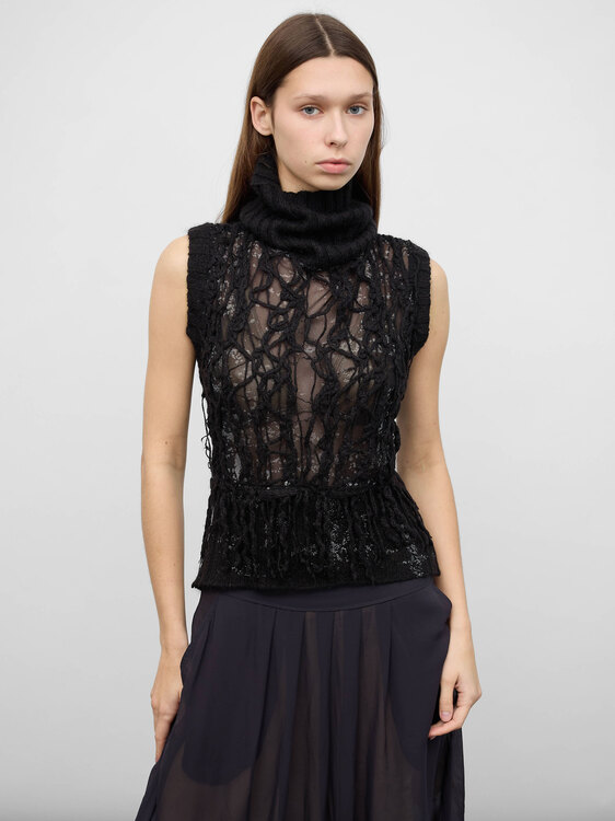 Knitted Turtleneck Vest 