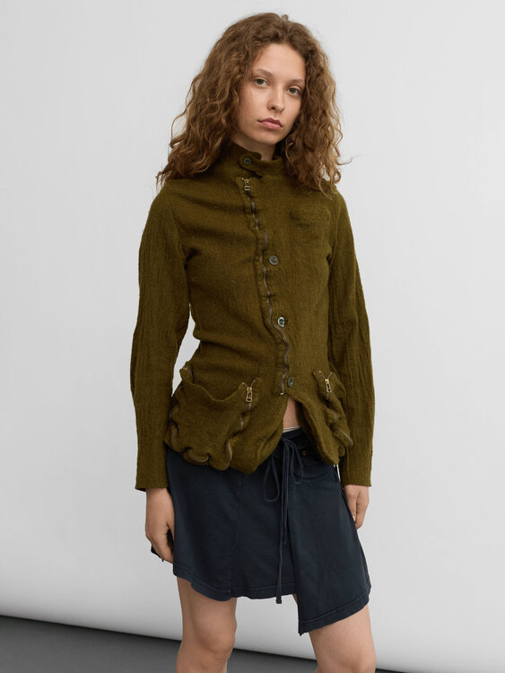  One Hundred Khaki Felt Jacket 
