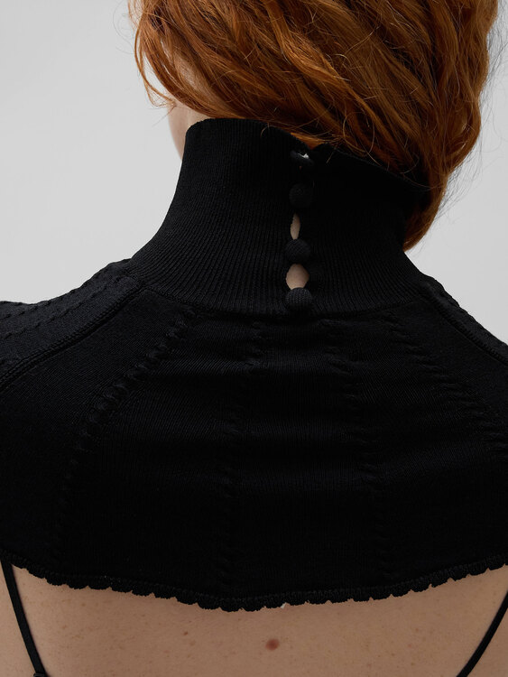 Black Knitted Bolero Top 