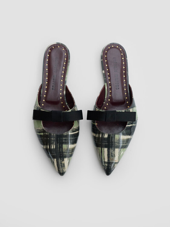 Antonio Marras Plaid Pointed-Toe Mules 