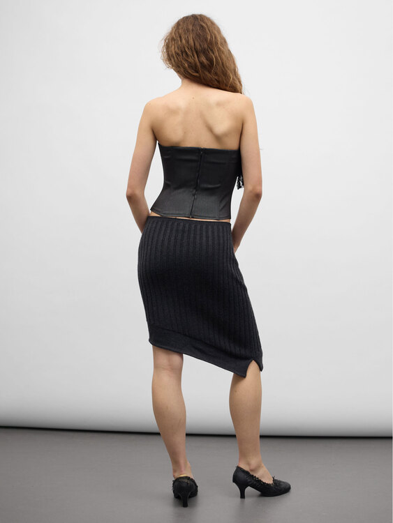 Marc Cain Grey Wool Skirt 