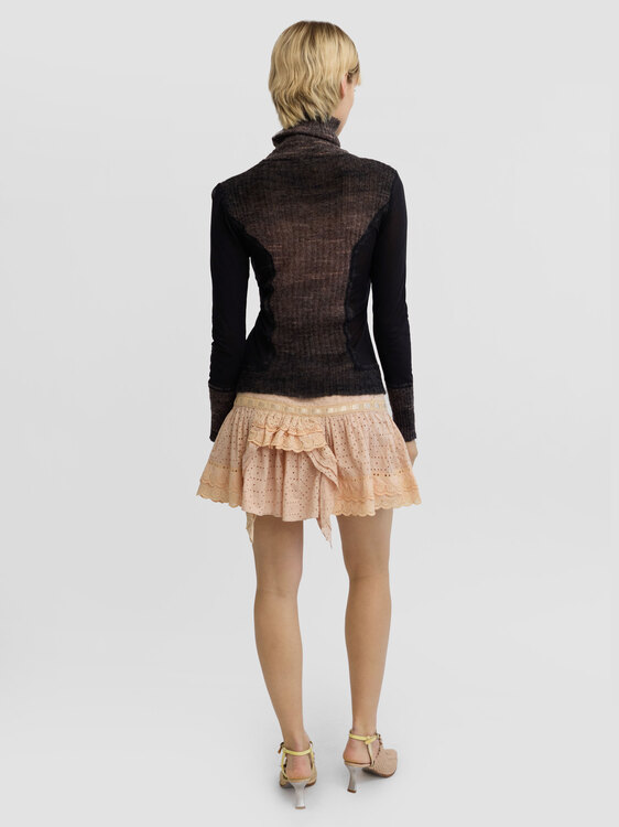 Mesh And Knit Blouse 